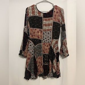 American Eagle Patchwork Long-sleeve Dress
